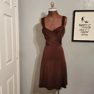 Guess Brown Wrap Belt Dress